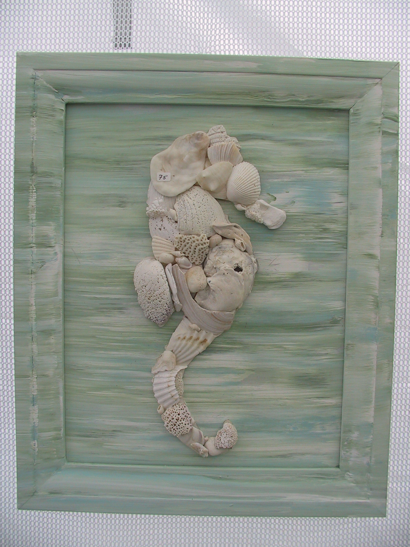green-seahorse-framed